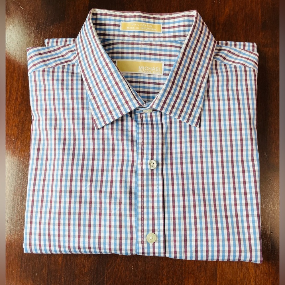 Michael Kors Men’s Long Sleeve Button-Up Shirt – Size 17.5, 34/35
